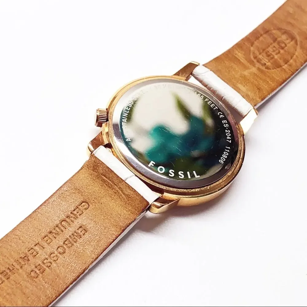 Fossil Rose Gold & White Watch ES-2047
